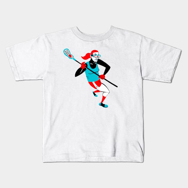 Field Hockey Woman Kids T-Shirt by CoolCharacters